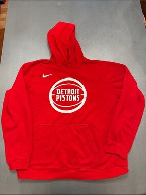 Nike Red Detroit Pistons Pullover Hoodie